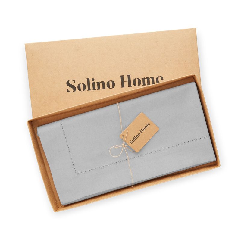 Cotton Linen Table Throw - Cotton Linen Hemstitch image number 4