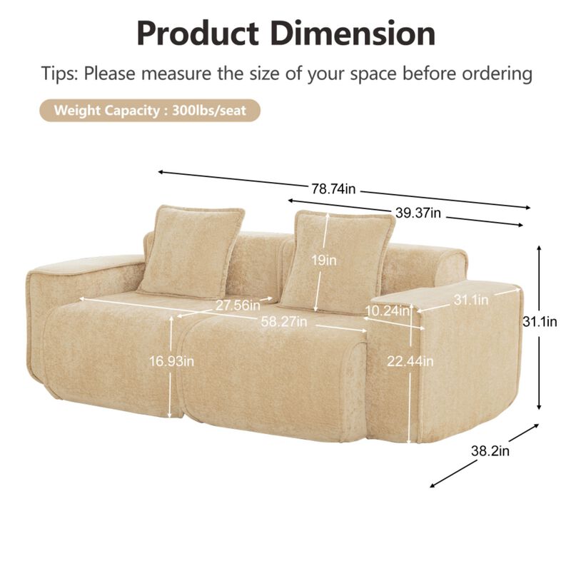 Glaquu Velvet Loveseat image number 9
