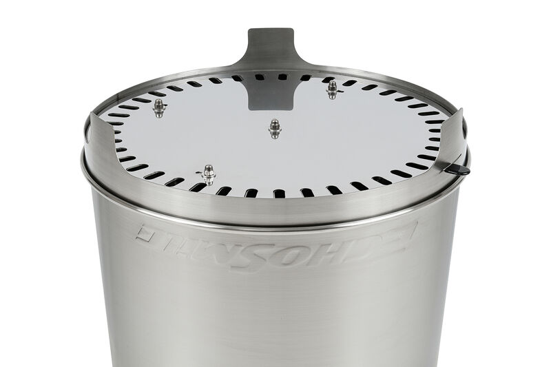 EchoSmile 5.9 in. Brushed Silver Stainless Steel Wood Outdoor Portable Tabletop Fire Pit