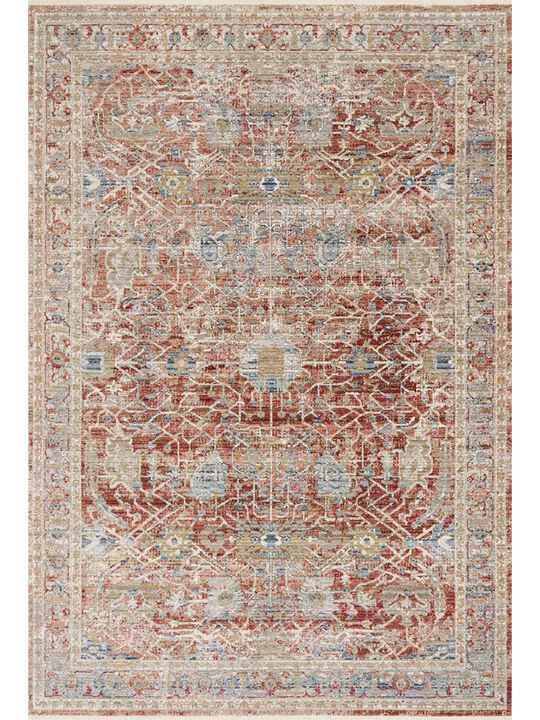 Claire CLE01 Red/Ivory 5'3" x 7'9" Rug