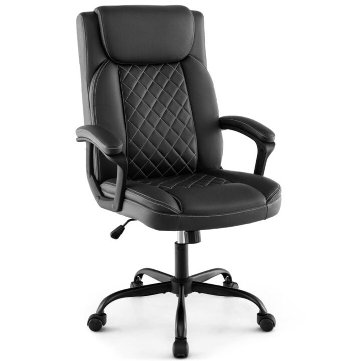 Hivvago High Back Ergonomic Executive Chair with Thick Headrest Cushion-Black