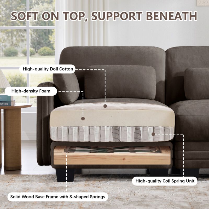 Clesp Modern Minimalist Modular Sectional Sofa image number 4