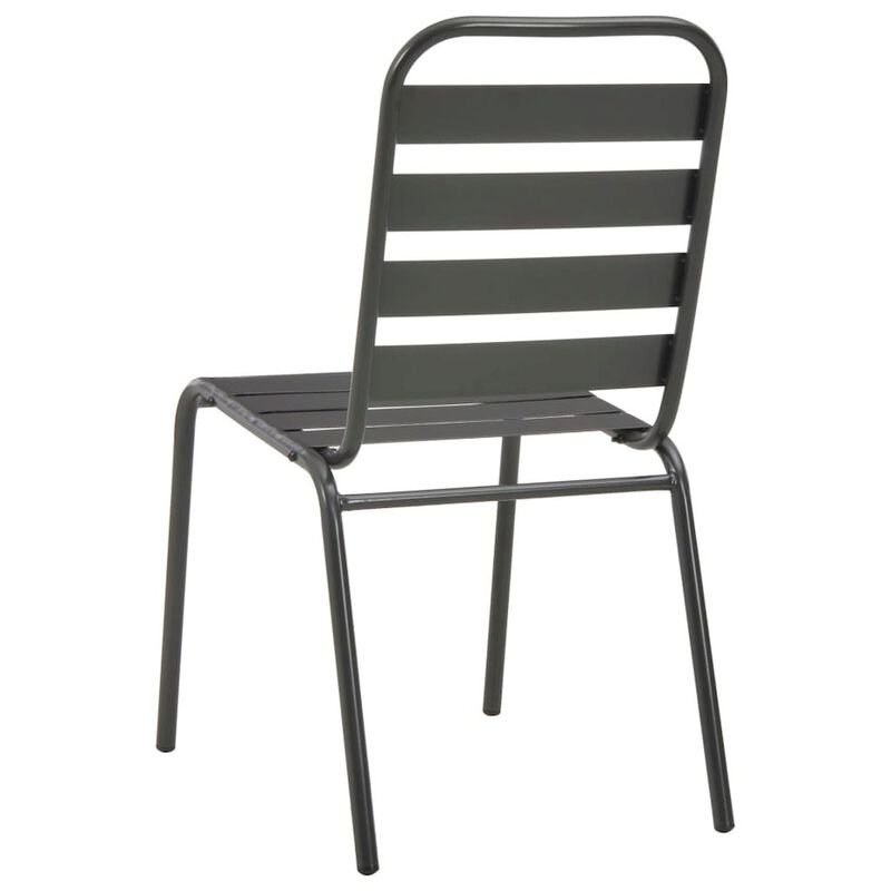 Outdoor Chair Set of 4 Dark Grey E-coated Steel Standard