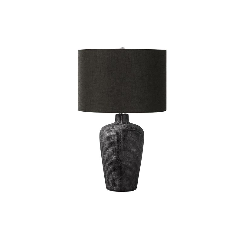 Monarch Specialties I 9621 - Lighting, Table Lamp, 24"H, Black Ceramic, Black Shade, Contemporary