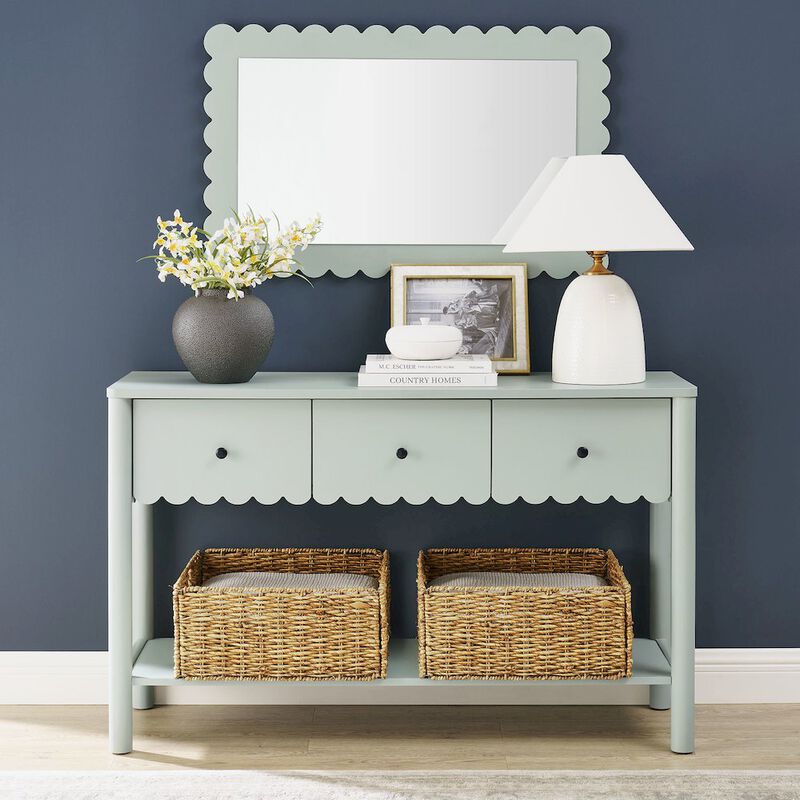 Emmeline 3-Drawer Scalloped Console Table image number 6