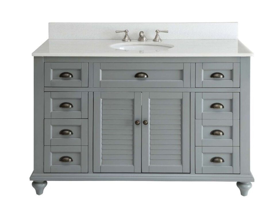 49 Inch Benton Collection Cottage style Glennville Bathroom Sink Vanity Grey