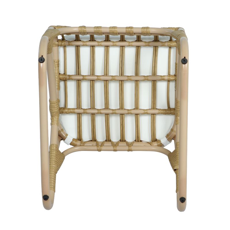 Merax Outdoor PE Wicker Dining Chairs with Washable Cushion Set of 2