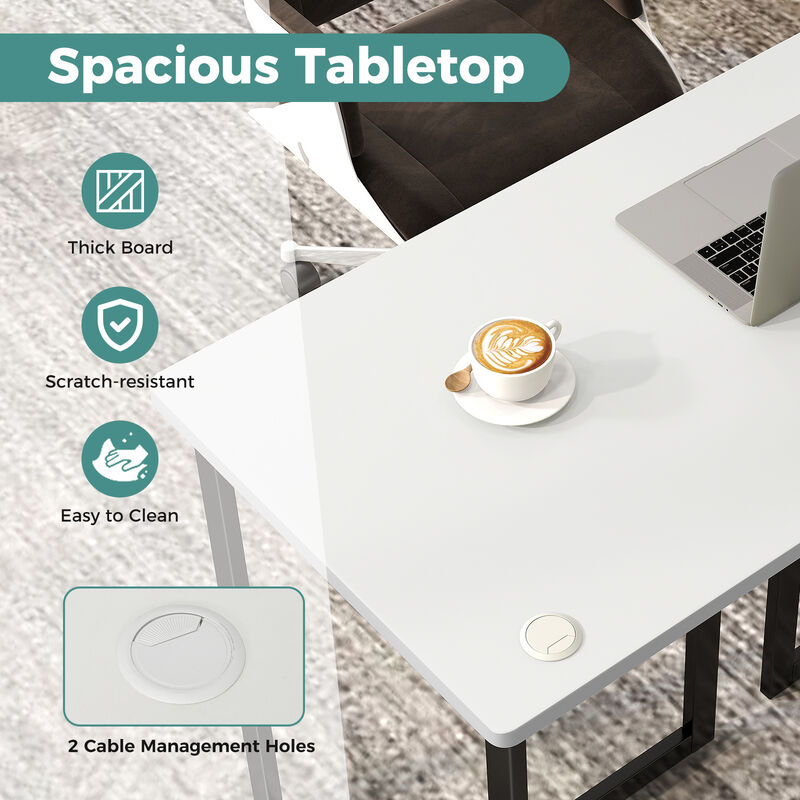 Modern Computer Desk and Writing Table with Sturdy Metal Frame for Home Office