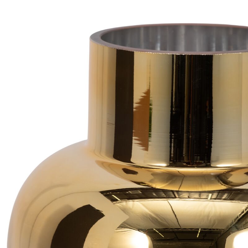 Glass 12"h Metallic Vase, Pink/gold image number 3
