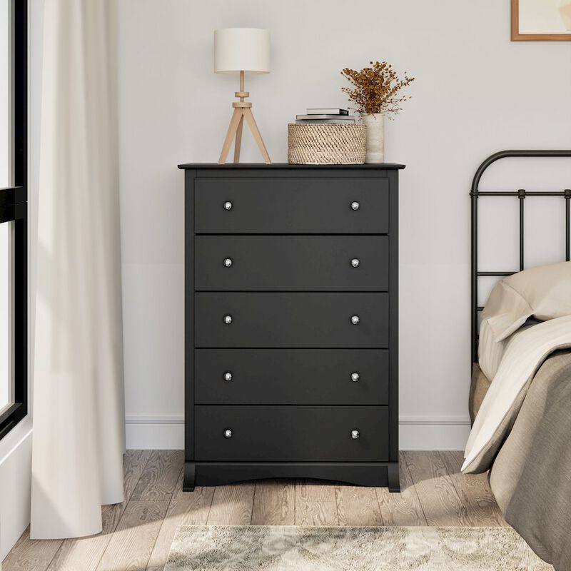 Prepac Black Sonoma 5 Drawer Chest