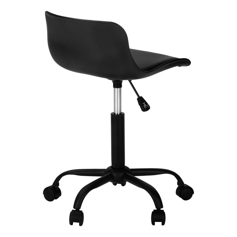 Monarch Specialties I 7464 Office Chair, Adjustable Height, Swivel, Ergonomic, Computer Desk, Work, Juvenile, Metal, Pu Leather Look, Black, Contemporary, Modern