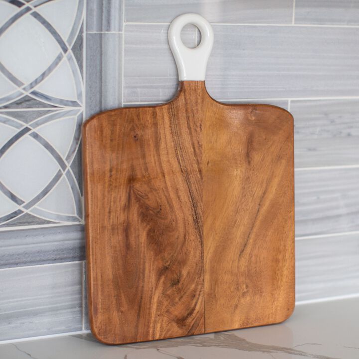 Jeanne Fitz Wood + White Collection Acacia Wood Charcuterie Board - Square
