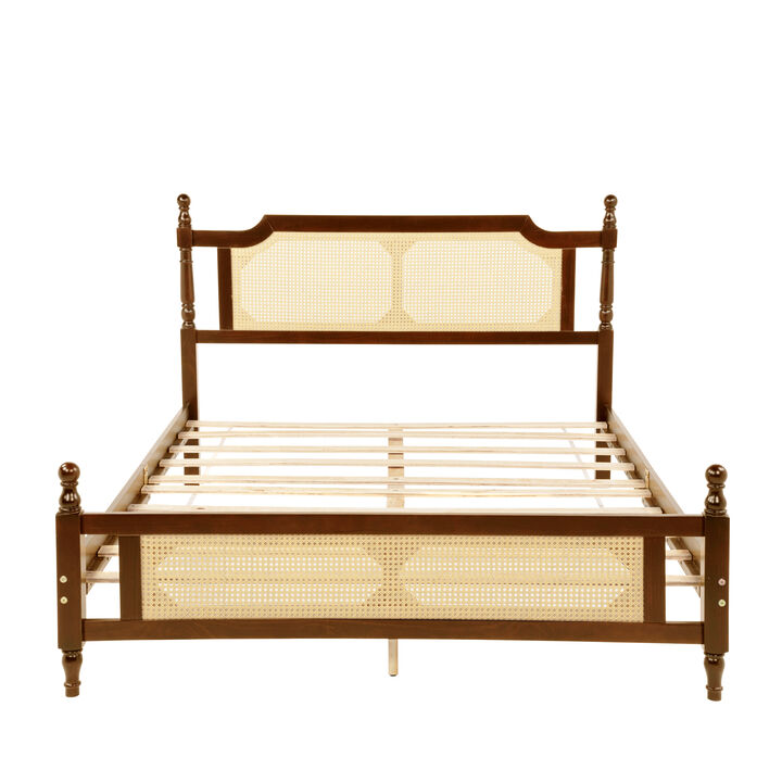 Fekvif Queen Pine wooden Bed
