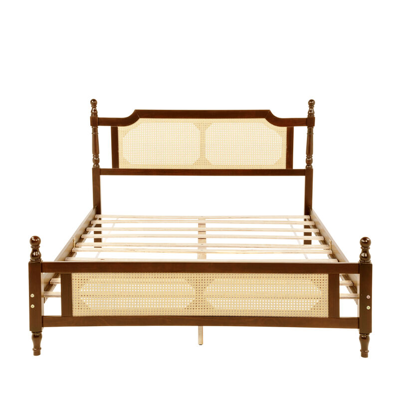 Fekvif Queen Pine wooden Bed image number 0