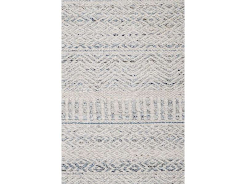 Daisy Cream and Blue Indoor Outdoor PET Rug image number 1