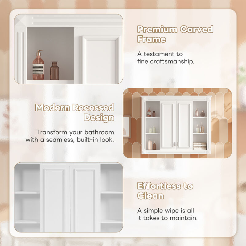 ELEMENT ACE Wall Mounted Medicine Cabinet with Adjustable Shelf for Organized Bathroom Storage image number 6