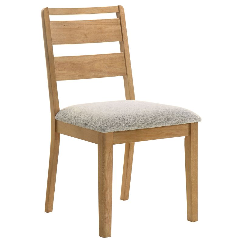 Brion Ladderback Dining Chair, Set of 2, Boucle Fabric, Wash Oak Wood image number 2