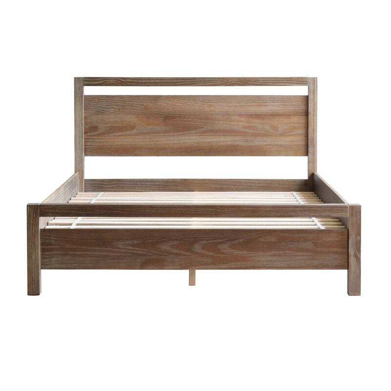 Hivvago Queen Size FarmHouse Traditional Rustic Pine Platform Bed