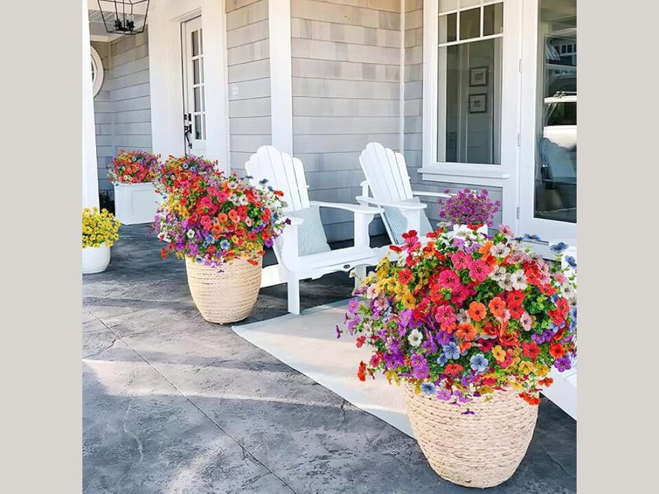 72 Bundle Artificial Greenery Plants UV Resistant Outdoor Window Box Decor