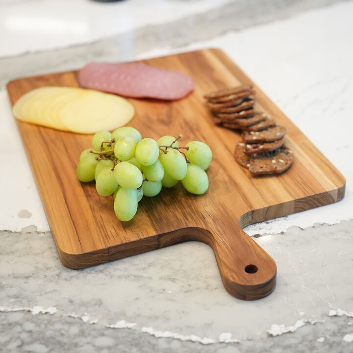 EcoDecors 3 Piece Teak Cutting Board Set with Handle & Juice Groove