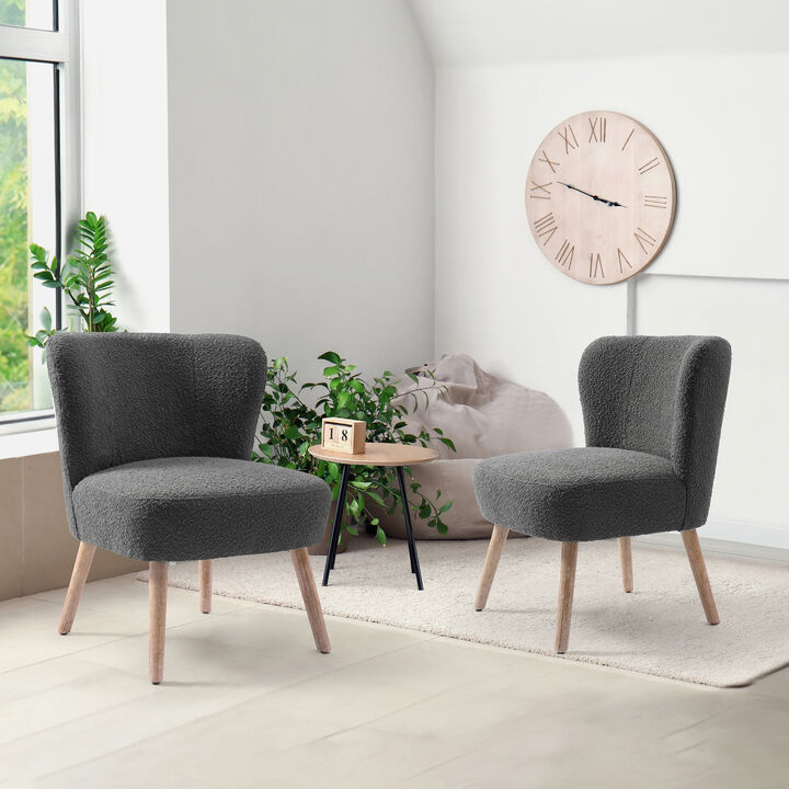 WestinTrends 25" Wide Upholstered Boucle Accent Chairs Set of Two