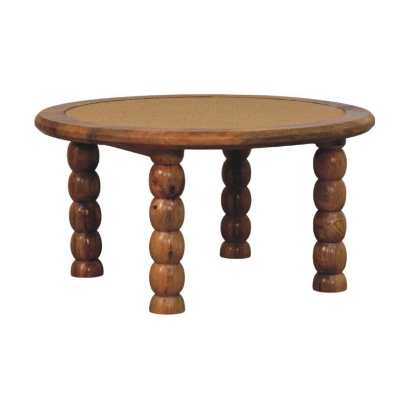 Artisan Furniture Solid Wood Spindle Rattan Coffee Table , Brown image number 2