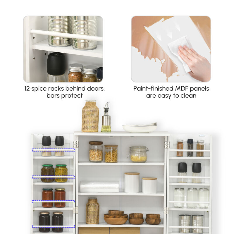Hivvago Freestanding Kitchen Storage Cabinet with 5-Tier Shelving image number 5