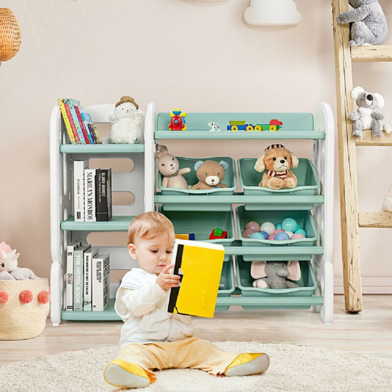 Bedroom or Playroom Toy Storage Organizer for Kids, Multi-Layer Bins image number 4