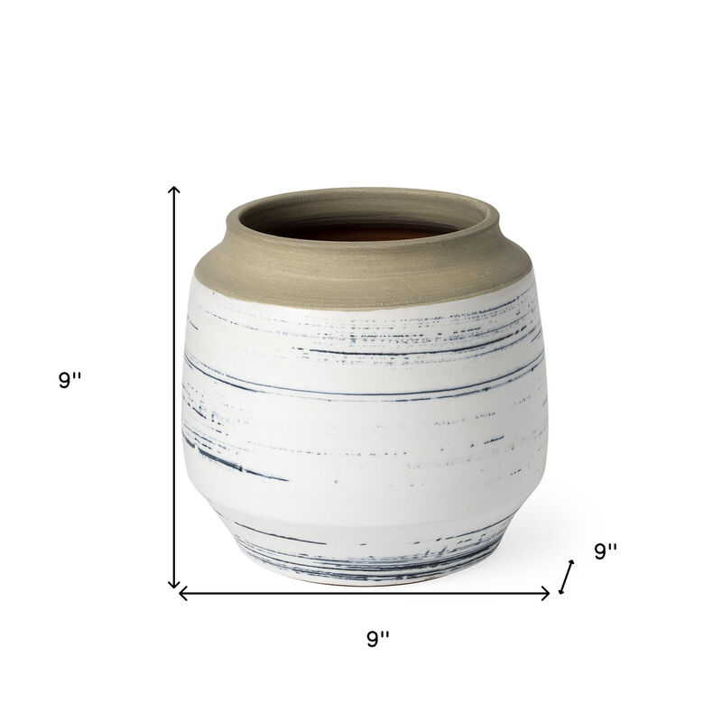 Decorative Abstract Ceramic Cylinder Vase for Living Room or Entryway