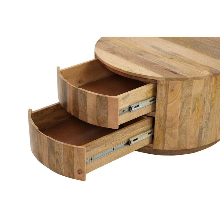 Carolina Living Christa 2-Drawer 30 Round Coffee Table - Natural
