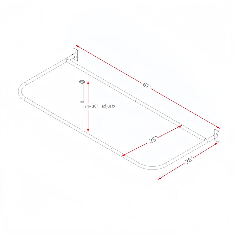 Signature Aluminum Series Freestanding Tub Shower Curtain Rod image number 8