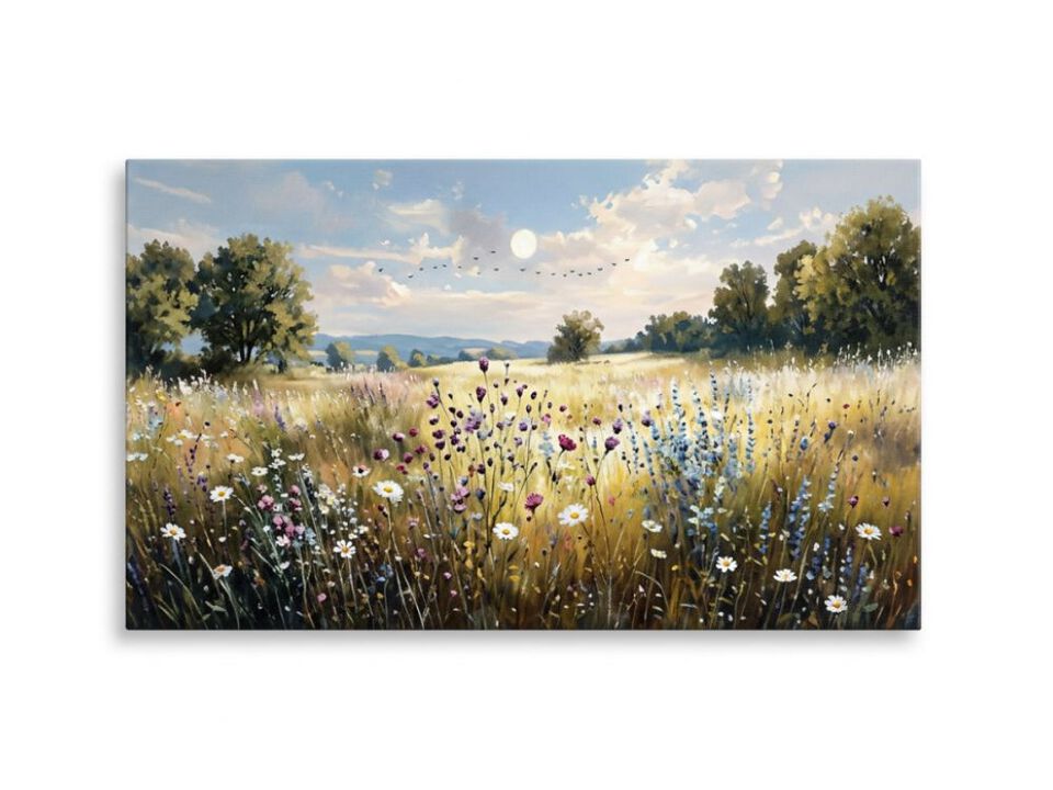 Farmhouse Wall Decor Living Room Large Vintage Art Natural Landscape Floral