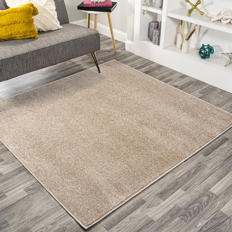 Haze Solid Low Pile Square Area Rug