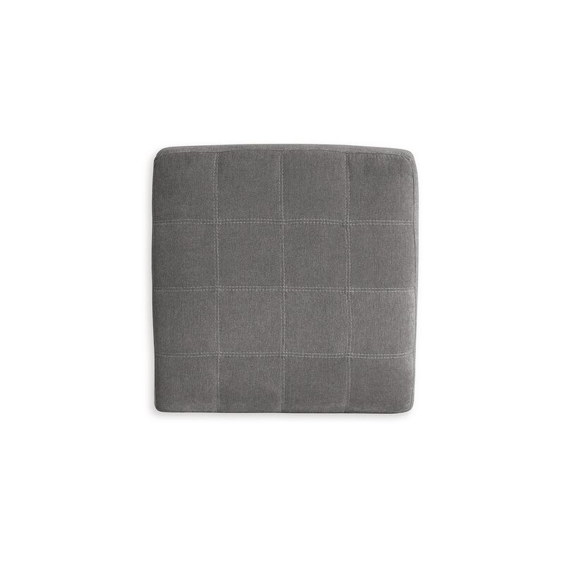 Marlow Oversize Ottoman, Stitch Details, Muted Gray Polyester 36 Inch - Benzara