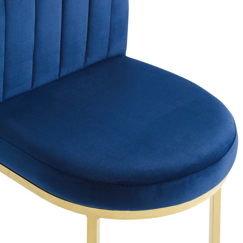 Modway Furniture EEI-4503-GLD-NAV Isla Dining Side Chair for Performance Velvet, Gold Navy - Set of 2 image number 6