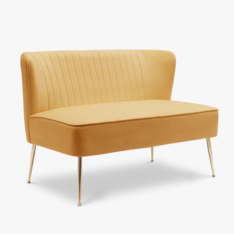 WestinTrends Mid Century Modern Tufted Velvet Loveseat Sofa and Chair Set