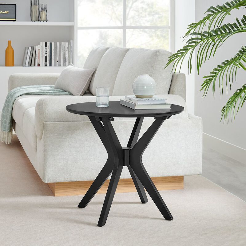 Crossroads 24&rdquo; Round Wood Side Table image number 6