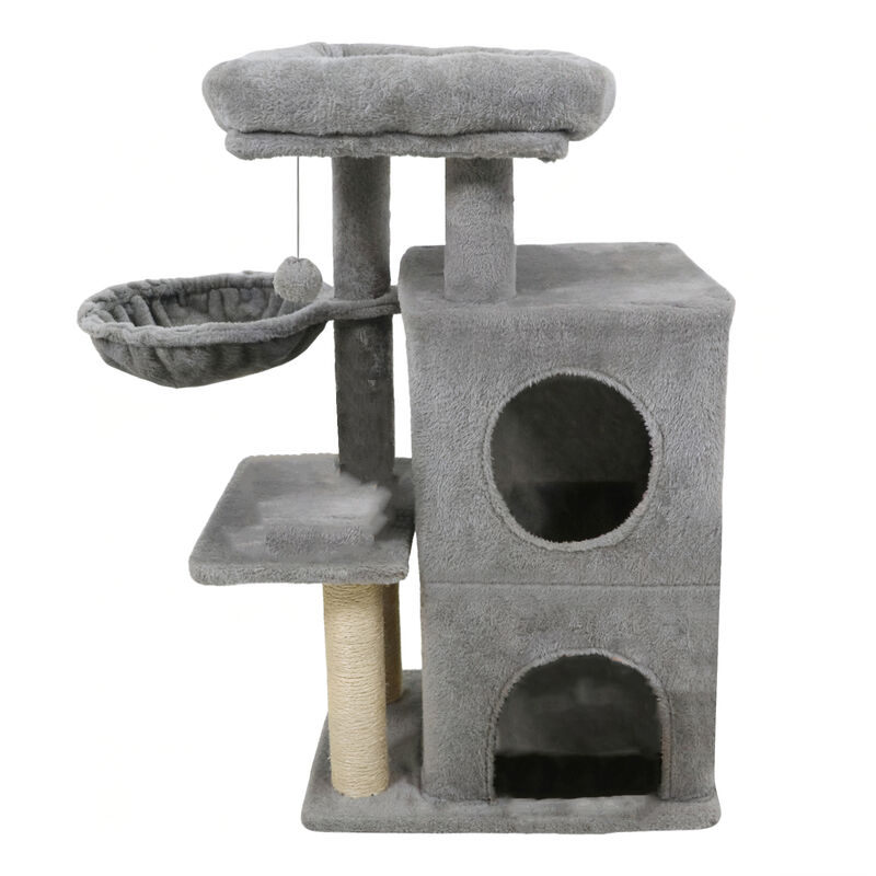 33.5" Cat Tower with 2-Tier Condo and Comfortable Padded Top Perch image number 0