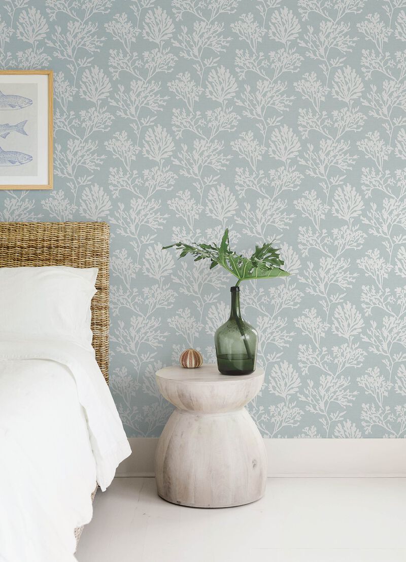 Tortuga Sky Blue Coral Wallpaper (Double Roll) image number 5