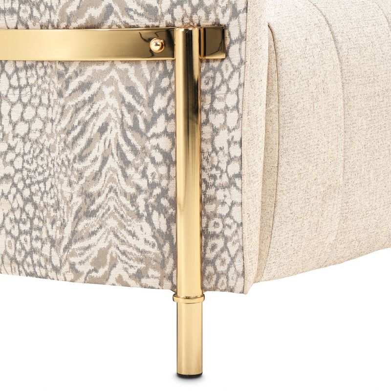 Michael Amini Lisbon Loveseat - Opal/Gold image number 2