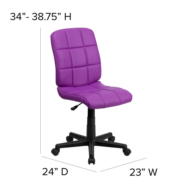 Clayton Mid-Back Quilted Vinyl Swivel Task Office Chair image number 4