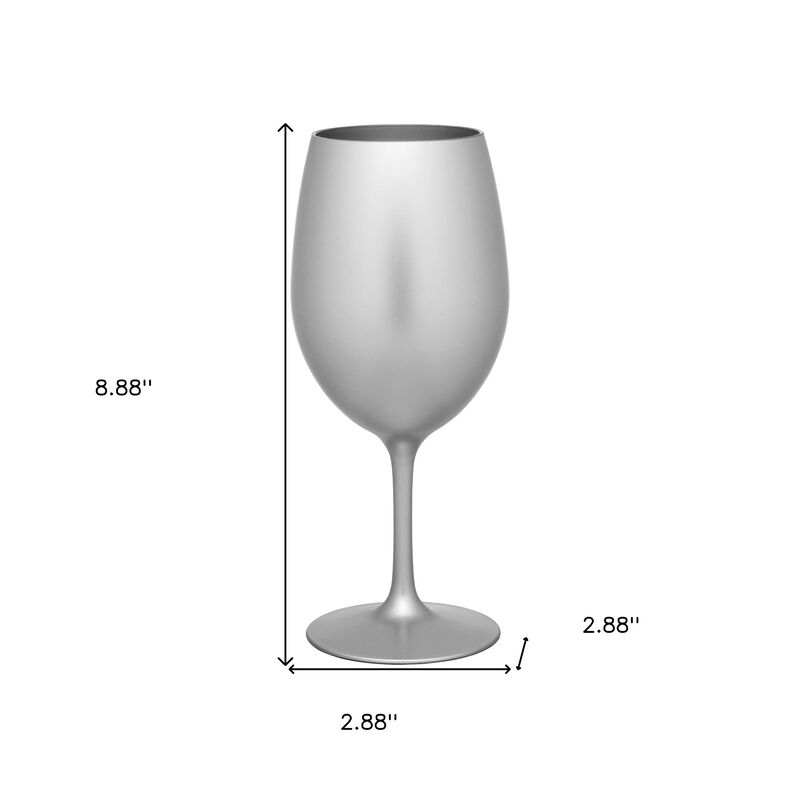 HomeRoots Set of Four Silver Acrylic Stemmed All Purpose Wine Glass image number 5