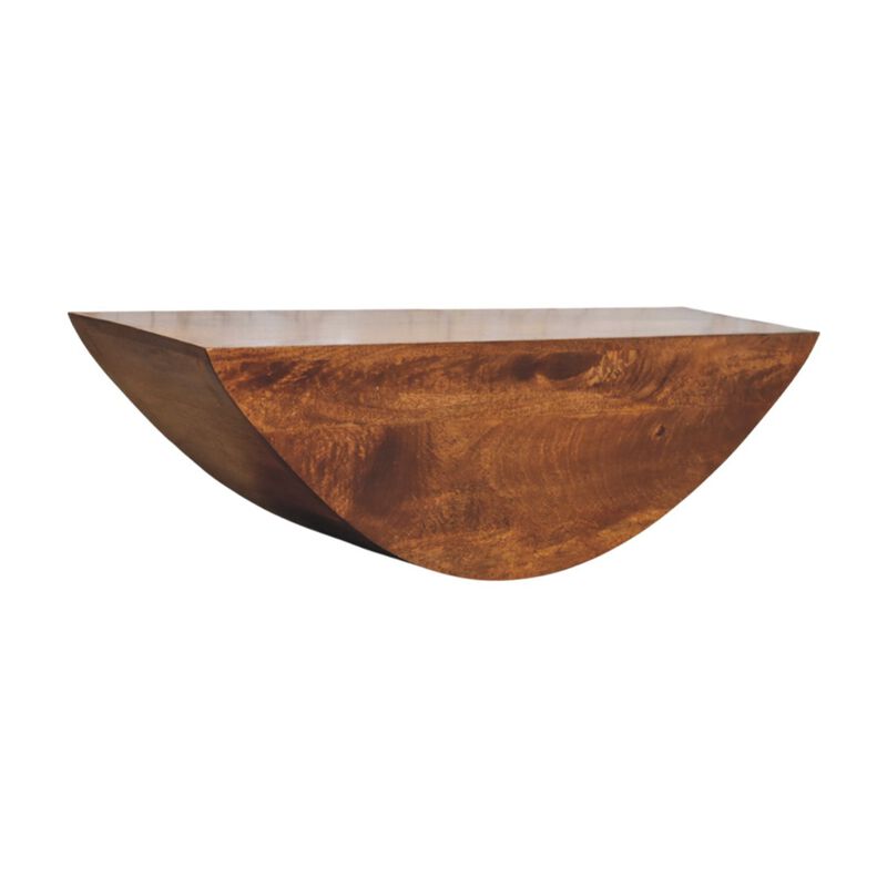 Artisan Furniture Solid Wood Crescent Floating Wall Shelf