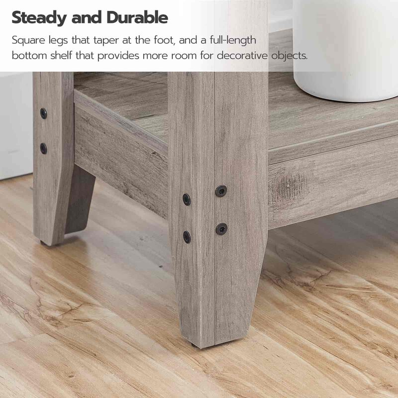 Farmhouse Entryway Console Table with Power Outlets & USB Charging -Greige image number 6