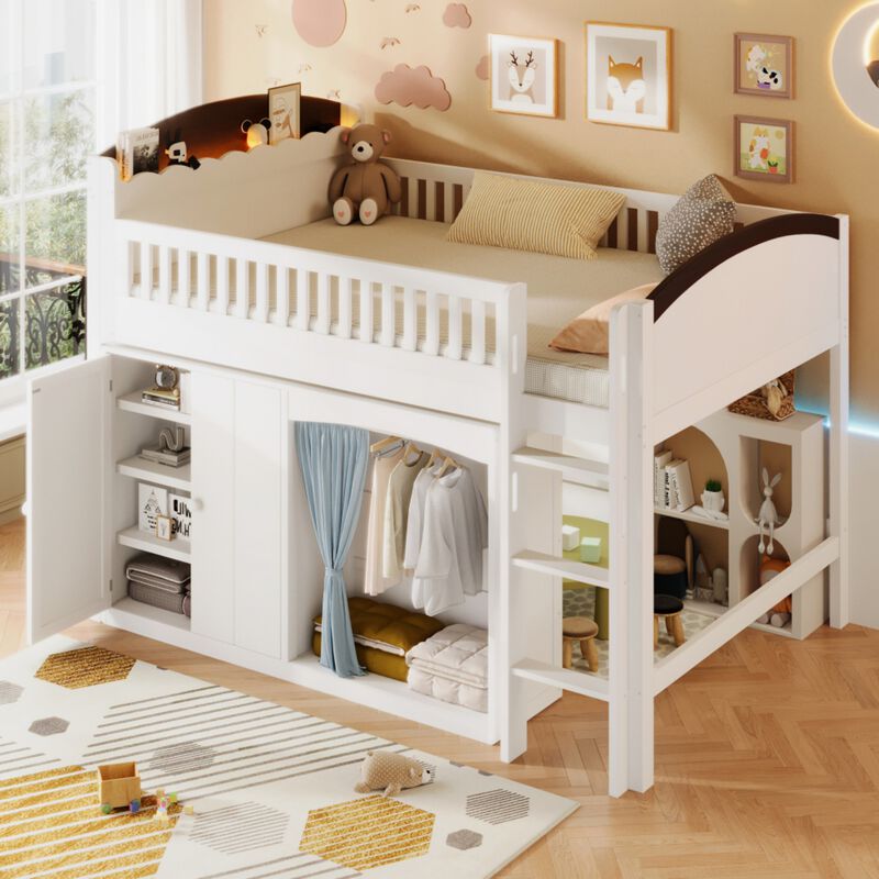 Niswur Wood Kids Loft Bed image number 3