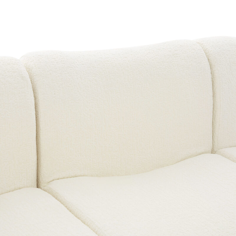 Merax 3-Seater Chenille Sofa Fully Compressed Design with Spacious Deep Seating image number 5