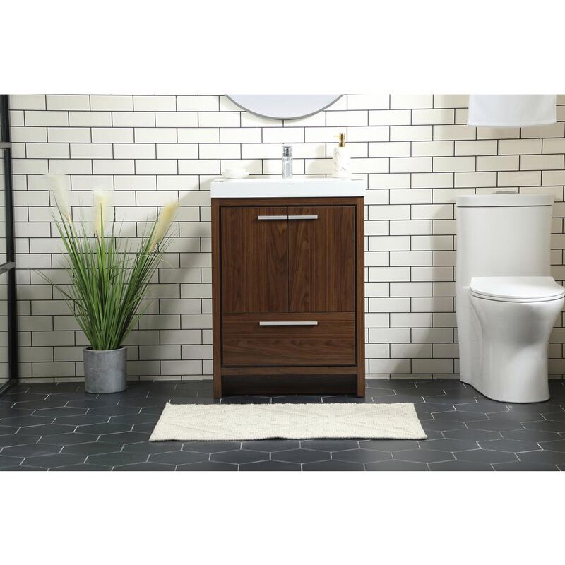 Elegant Kitchen and Bath 24 inch Single bathroom vanity in Walnut