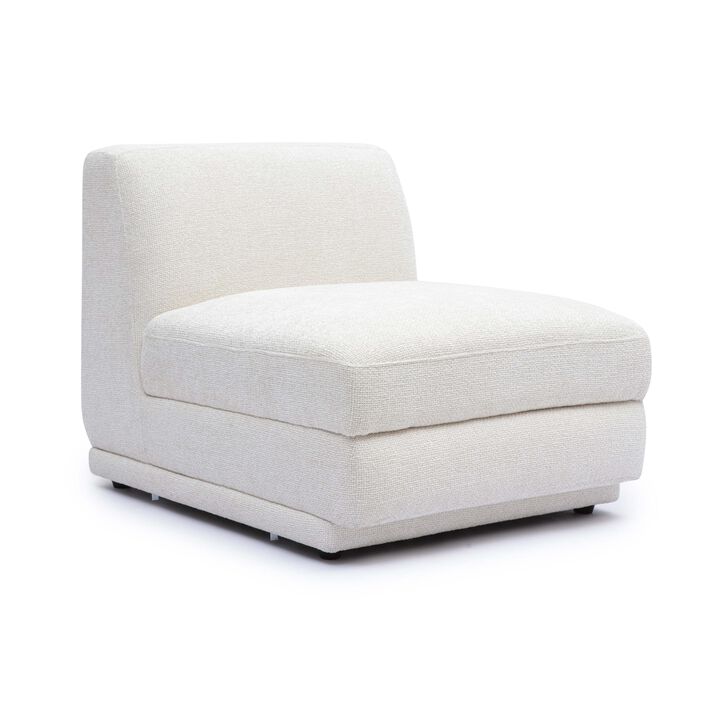 Tov Furniture Perry Cream Chenille Modular Armless Chair