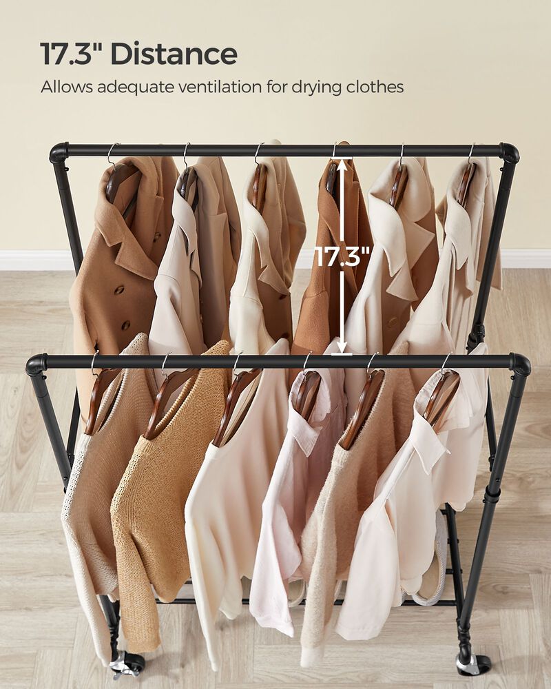 39.4 Inch Garment Rack with Shelf for Clothes Storage Organizer image number 5