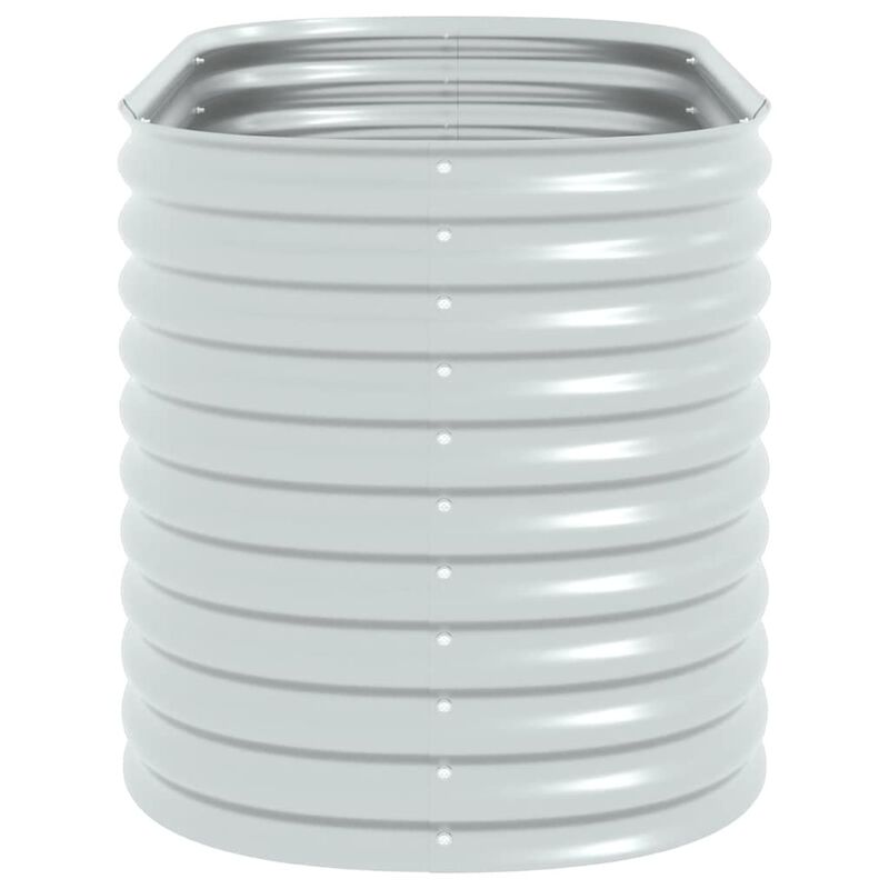 Eline Outdoor Raised Garden Bed, Silver Steel, Ribbed Design, 63 Inch image number 2